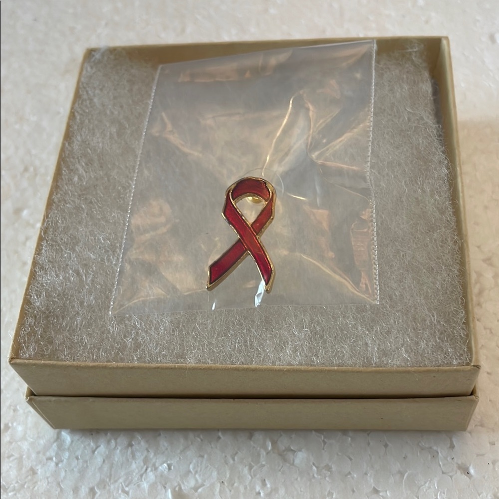 Red Ribbon Awareness Pin
